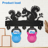Wood & Iron Wall Mounted Hook Hangers, Decorative Organizer Rack, with 2Pcs Screws, 5 Hooks for Bag Clothes Key Scarf Hanging Holder, Squirrel, 187x300x7mm