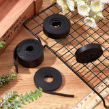 4Pcs 4 Styles Flat Leather Jewelry Cord, Jewelry DIY Making Material, Black, 6~25x2mm, about 1pc/style, 80cm/pc