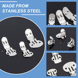 60Pcs 3 Style Iron Large Flat Blank Clips, Decorative Shoe Metal Buckles, for DIY Shoe Clips Decoration Accessories, Stainless Steel Color, 25~31x14~19x1mm, 20pcs/style