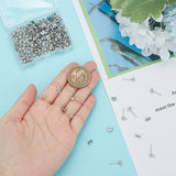 Iron Ball Stud Earring Findings and 304 Stainless Steel Ear Nuts, Round, Stainless Steel Color, 200pcs/box