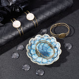 DIY Blank Dome Bangle Making Kit, Including Flat Round Brass Bangle Making, Glass Cabochons, Antique Bronze, 18Pcs/box