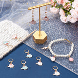 Alloy Enamel Elephant Charm Locking Stitch Markers, Gold Tone 304 Stainless Steel Clasp Locking Stitch Marker, Mixed Color, 3.2cm, 3 colors, 4pcs/color, 12pcs/set