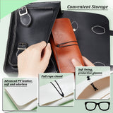 3Pcs 3 Colors Portable PU Leather Glasses Cases, Multifunctional Storage Bag, for Eyeglass, Sun Glasses Protector, Rectangle, Mixed Color, 81x183x4mm, 1pc/color