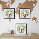 PET Hollow Out Drawing Painting Stencils, for DIY Scrapbook, Photo Album, Tree of Life Pattern, 30x30cm