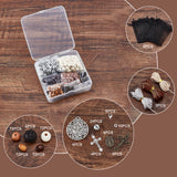 DIY Rosary Necklace Making Kit, Including Alloy Cross Pendants & Link Connectors, Natural Lava Rock & Wood & Acrylic Beads, Mixed Color