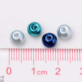 6mm Mixed Blue Color Pearlized Glass Pearl Beads for Jewelry Making, about 200pcs/box