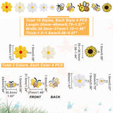 40Pcs 10 Style Computerized Embroidery Cloth Iron on/Sew on Patches, Costume Accessories, Appliques, Sunflower & Bees & Daisy & Flower, Mixed Color, 4pcs/style