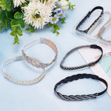 4 Sets 4 Style Glittered Braided Rhinestone Anti-Loose Shoelace for High-heeled Shoes, with Polyester Elastic Belts & Plastic Clips, Mixed Color, Inner Diameter: 60~75mm, 10~12mm, 2pcs/set, 1 set/style