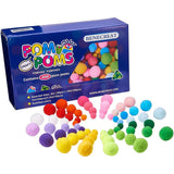 1 Box(400pcs) Pom Poms Craft Making Assorted Sizes & Colors High-elastic Good Quality Pom Poms Creative Craft DIY Material, Mixed Color, 15~30mm, about 400pcs/box