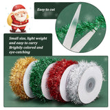 4 Rolls 4 Colors Shiny Tinsel Hanging Garland, For Xmas/Wedding/Birthday Party Decoration, Mixed Color, 18~20mm, about 5 yards/roll, 1 roll/color