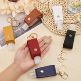 6Pcs 6 Colors Plastic Hand Sanitizer Bottle, Refillable Squeeze Bottles, with PU Leather Cover and Keychain Clasp, Mixed Color, 14~14.5cm, Capacity: 30ml(1.01fl. oz), 1pc/color