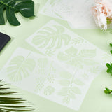 PET Hollow Out Drawing Painting Stencils, for DIY Scrapbook, Photo Album, Leaf, 299x150x0.2mm, 10 sheets/set