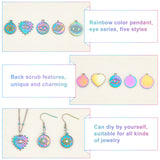 4Pcs 2 Style 304 Stainless Steel Pendant Enamel Settings, 6Pcs 3 Style 304 Stainless Steel Pendant Rhinestone Settings, Rainbow Color,  Mixed Shapes, 18.5~21x15.5~20x1.5~2.5mm, hole: 1.4~2mm, 2pcs/style