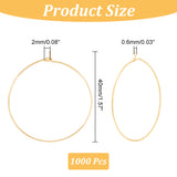 100Pcs 316 Surgical Stainless Steel Wine Glass Charms Rings, Hoop Earring Findings, DIY Material for Basketball Wives Hoop Earrings, Golden, 21 Gauge, 37x35x0.7mm