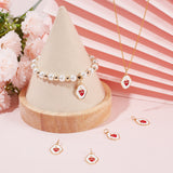 6Pcs Brass Enamel Pendants, Long-Lasting Plated, Oval with Sacred Heart, Real 18K Gold Plated, 16x11x1.5mm, Hole: 3.6mm