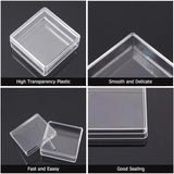 Plastic Bead Containers, Square, Clear, 5x5x2cm, Inner Diameter: 4.5x4.5cm, 15pcs/box