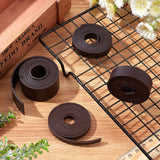 4Pcs 4 Styles Flat Leather Jewelry Cord, Jewelry DIY Making Material, Coconut Brown, 6~25x2mm, about 1pc/style, 80cm/pc