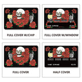 PVC Plastic Waterproof Card Stickers, Self-adhesion Card Skin for Bank Card Decor, Rectangle, Skull, 186.3x137.3mm