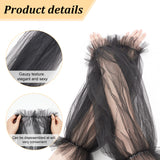 Polyester Detachable Puff Sleeves, for Wedding Bridal Dress Tulle Accessories, Black, 450x200x25mm
