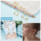 Alloy Knitting Stitch Marker Rings, Cat's Head, with Wooden Storage Box, Golden, 15.5~20.5x16~21x1.5~2mm, 30pcs/box
