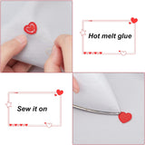 100Pcs 2 Style Computerized Embroidery Cloth Iron on/Sew on Patches, with Melt Adhesive, Costume Accessories, Heart, Red, 13.5~18.5x14~21x1mm, 50pcs/style