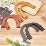 6Pcs 3 Style Wooden U-Shaped Bag Handles, Bag Replacement Part, Arch, Mixed Color, 12x17x0.9cm, Hole: 6~17.5x6~6.5mm, 2pcs/style