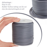 1 Roll PVC Tubular Solid Synthetic Rubber Cord, No Hole, Wrapped Around White Plastic Spool, Gray, 3mm, about 32.81 Yards(30m)/Roll