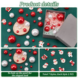 Christmas Theme DIY Jewelry Making Finding Kit, Including Opaque Resin Santa Claus & Snowman & Gloves & House & Sock Cabochons, Plastic Pearl Beads, Red, 158Pcs/bag