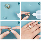 DIY Blank Dome Half Round Adjustable & Cuff Ring Making Kit, Including 201 Stainless Steel Pad Ring Settings, Glass Cabochons, Golden & Stainless Steel Color, 24Pcs/box