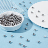 400Pcs 304 Stainless Steel Beads, Round, Stainless Steel Color, 6x5mm, Hole: 2.2mm