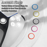 6 Pairs 6 Colors Plastic Decorative Accent Rings for Game Controller, with 1Pc POM Resin Pry Tool, Mixed Color, Ring: 22x2.5mm, 1 pair/color, Tool: 84x12x12mm