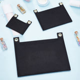3Pcs 3 Style Felt Bags Organizer Insert, Mini Envelope Handbag Shaper Premium Felt, with Iron Grommets, Black, 9~22x8~18.3x0.5~0.55cm, Hole: 10mm, 1pc/style