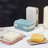 3Pcs 3 Colors Portable Travel Plastic Soap Boxes, Draining Soap Savers for Bar Soap, Rectangle, Mixed Color, 78x120.5x48.5mm, Inner Diameter: 69.5x113.5mm, 1pc/color