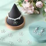 Alloy Pendants, Hollow, Flower Charm, Silver, 19x17.5x1mm, Hole: 1.2mm, 50pcs/box