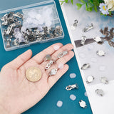 60Pcs 2 Size 304 Stainless Steel Clip-on Earring Findings, Flat Round Clip on Earring Pads, with 60Pcs Silicone Earring Pads, Stainless Steel Color, 16~18x10x7mm, 30Pcs/size