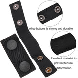 8Pcs Nylon Belt Buckles, with Brass & Plastic Clasps, Black, 190x25x8.5mm