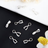 10Pcs 925 Sterling Silver Ice Pick Pinch Bails, with 925 Stamp, Silver, 13mm, Hole: 3x4mm, Pin: 0.8mm