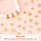 200Pcs 4 Style Brass Spacer Beads, Disc, Mixed Color, 6x0.5mm and 8x0.5mm, Hole: 1.2mm, 50pcs/style