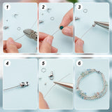 DIY Beading Jewelry Making Finding Kit, Include Brass Crimp Beads, 304 Stainless Steel Bead Tips, Lobster Claw Clasps, Jump Rings, Tiger Tail Wire, Stainless Steel Color, Wire: 0.3mm, 100M/set