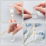 Polygon Empty Fragrance Oil Aromatic Perfume Oil Glass Pendant Decorations, with Wooden Lid, Polyester Rope, Mini Transparent Plastic Funnel Hopper and Disposable Transfer Pipettes, Clear, 14pcs/box