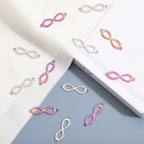 32Pcs 2 Colors 201 Stainless Steel Connector Charms, Infinity Links, Mixed Color, 7.2x25.5x1.5mm, Hole: 1.2mm, 16pcs/color