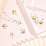 24Pcs 2 Colors Alloy Enamel Pendants, Maple Leaf, Platinum & Light Gold, 20x18x2mm, Hole: 1.6mm, 12pcs/color