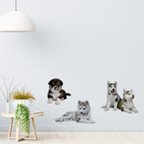 PVC Wall Stickers, for Wall Decoration, Dog Pattern, 400x980mm