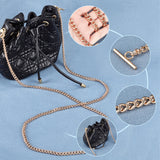 3Pcs 3 Styles Iron Curb Chain Bag Strap, with Bar, Bag Replacement Accessories, Light Gold, 42~122.5x0.7x0.2cm, 1pc/style