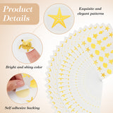 Round Dot Paper Sealing Stickers, Self-Adhesive Gift Decals for Packaging, Gold Color, Starfish, 150x164x0.2mm, Sticker: 25mm, 30pcs/sheet