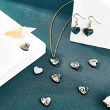 Natural Abalone Shell/Paua Shell Beads, Heart, Colorful, 14x14x4mm, Hole: 1.2mm, 10pcs/box