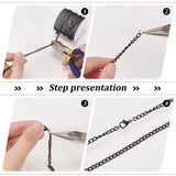 DIY Chain Necklace Bracelet Making Kit, Including Iron Curb Chains & Jump Rings, Alloy Lobster Claw Clasps, Mixed Color, Chains: 12 Yards/set