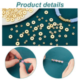 160Pcs 4 Styles Brass Spacer Beads, Long-Lasting Plated, Flat Round, Golden, 1/8~1/4 inch(4~8mm), 40pcs/style