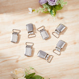 Iron Pacifier Clips, Suspender Clips, Blanket Holder Clips, Platinum, 42x23x9.5mm, Hole: 20x8.5mm, 15pcs/box