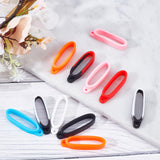 18Pcs 9 Colors Silicone Pendant, for Electronic Stylus & Lighter Making, Oval, Mixed Color, 40x14.2mm, 2pcs/color